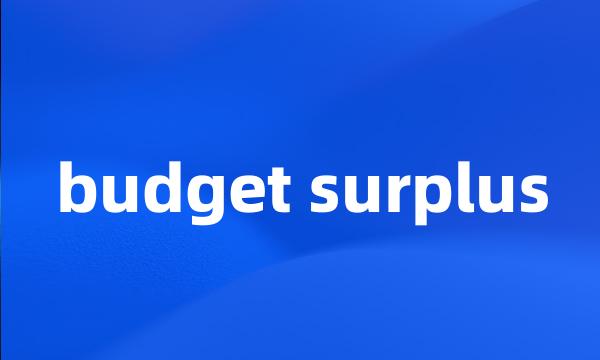 budget surplus