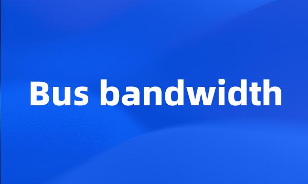 Bus bandwidth