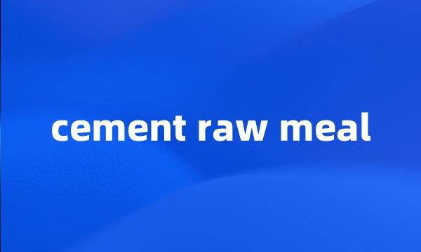 cement raw meal