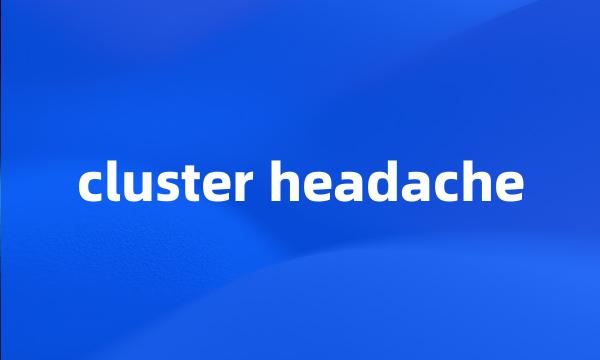 cluster headache