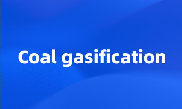 Coal gasification