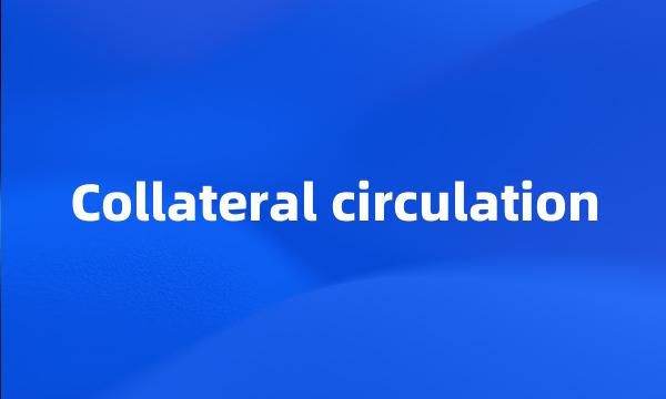 Collateral circulation