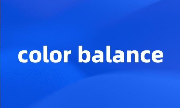 color balance