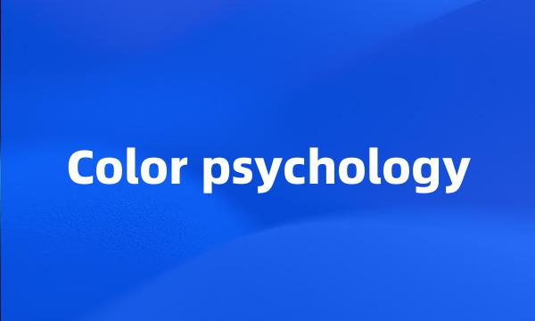 Color psychology