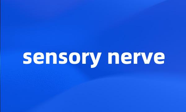 sensory nerve