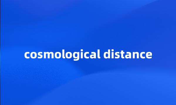 cosmological distance