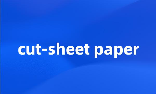 cut-sheet paper