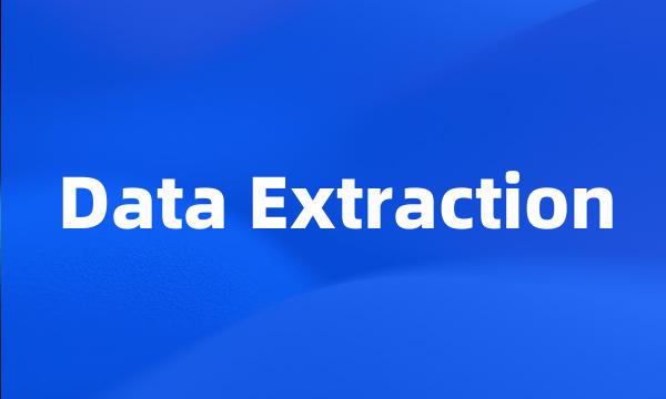 Data Extraction