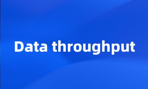 Data throughput