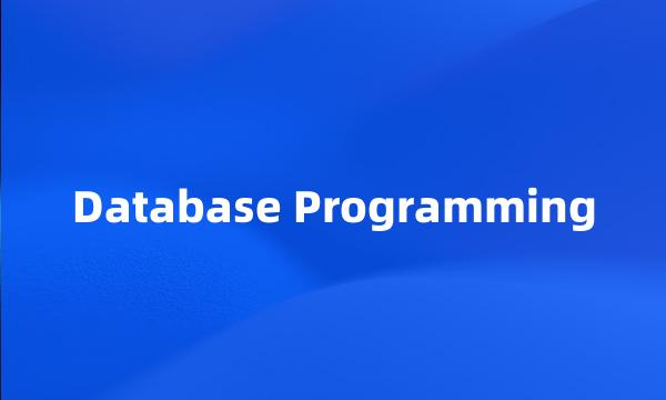 Database Programming