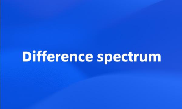 Difference spectrum