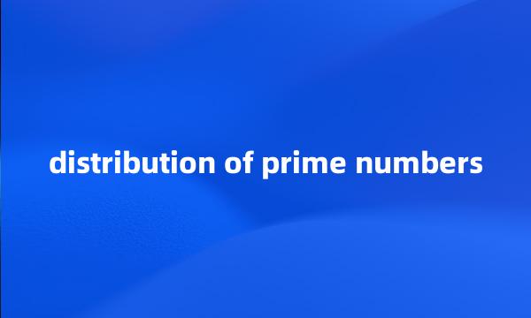 distribution of prime numbers