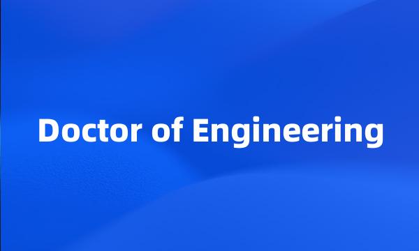 Doctor of Engineering