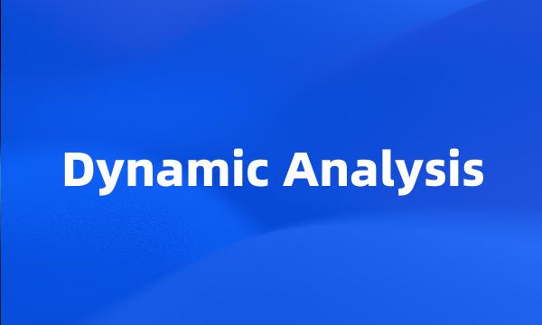 Dynamic Analysis