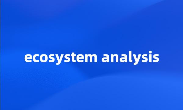 ecosystem analysis