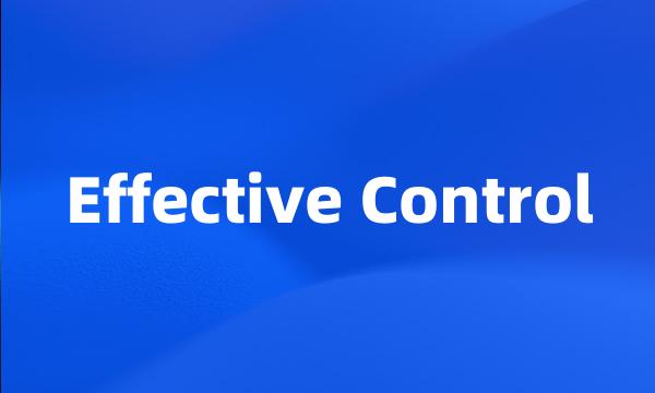 Effective Control