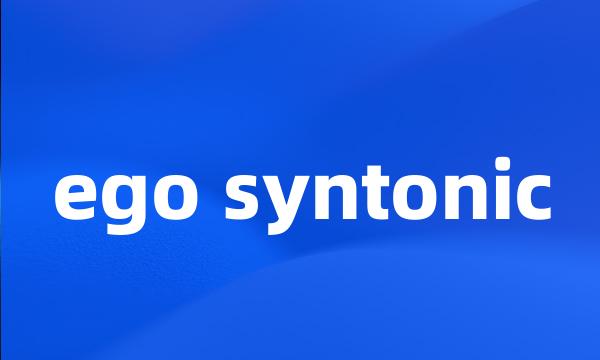 ego syntonic