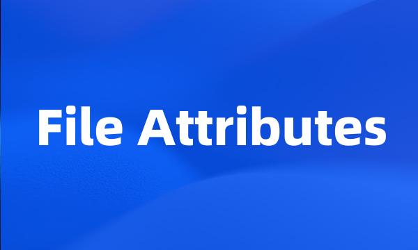 File Attributes