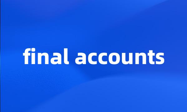 final accounts