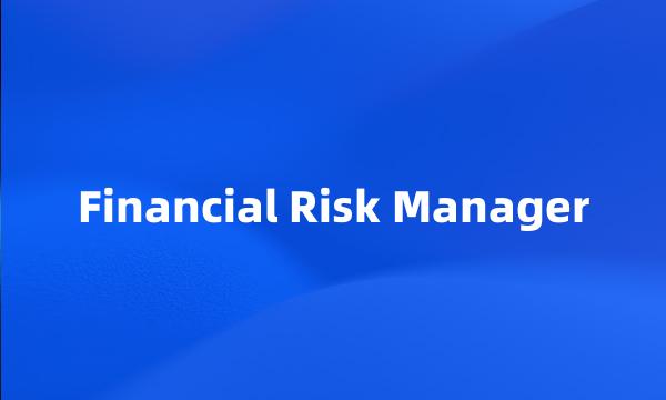 Financial Risk Manager