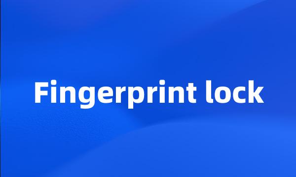 Fingerprint lock