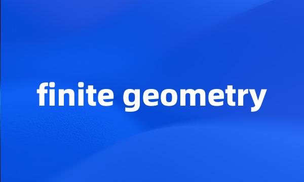 finite geometry