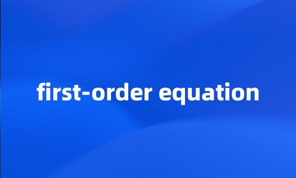 first-order equation