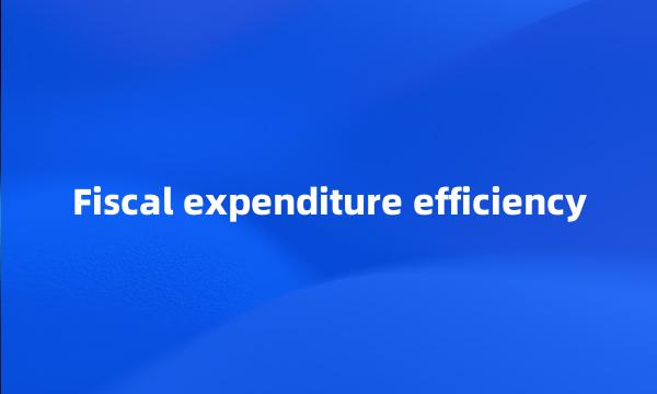 Fiscal expenditure efficiency