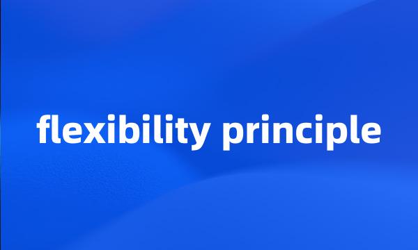 flexibility principle