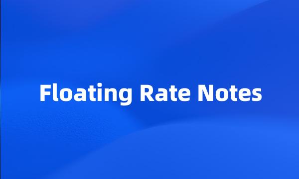 Floating Rate Notes