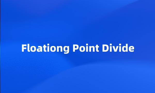 Floationg Point Divide