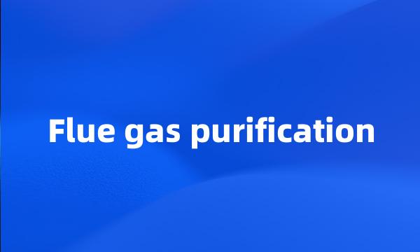 Flue gas purification