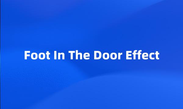 Foot In The Door Effect