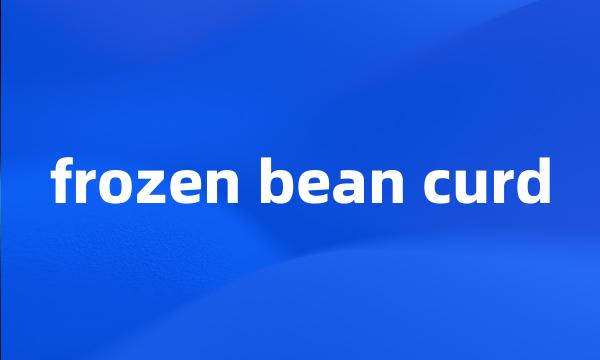 frozen bean curd