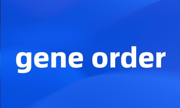 gene order