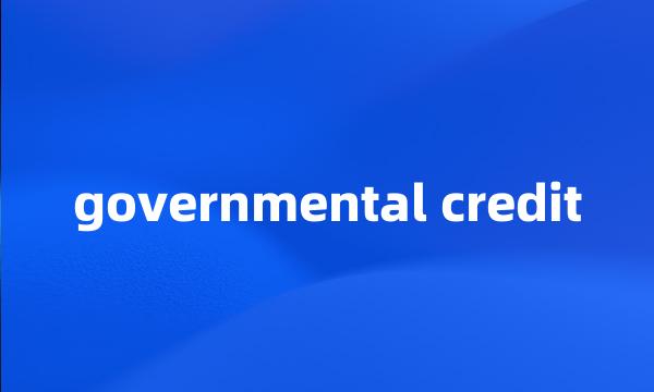 governmental credit