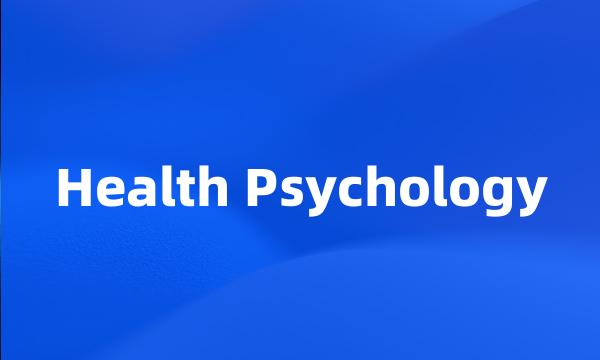 Health Psychology