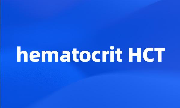 hematocrit HCT