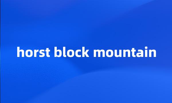 horst block mountain