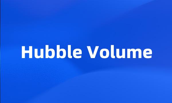 Hubble Volume