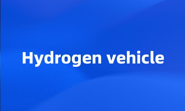 Hydrogen vehicle