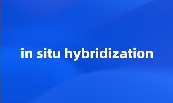 in situ hybridization