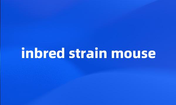 inbred strain mouse