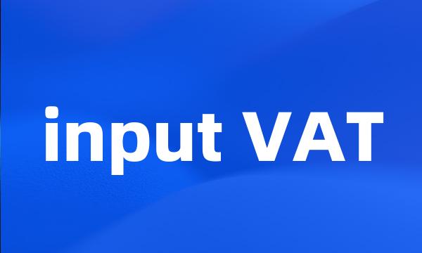 input VAT