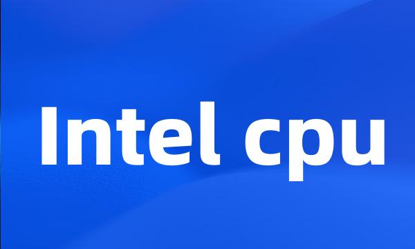 Intel cpu