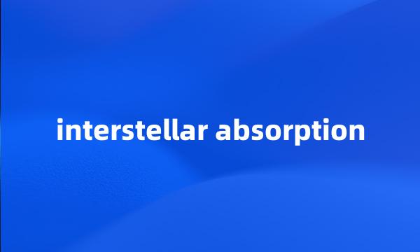 interstellar absorption