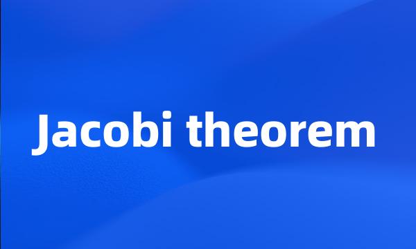 Jacobi theorem