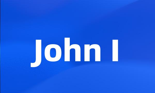 John I