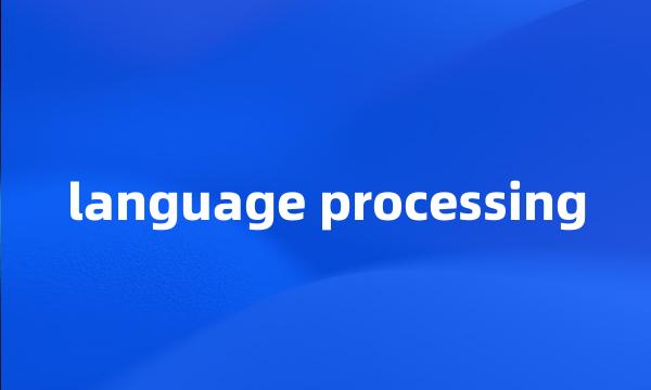 language processing