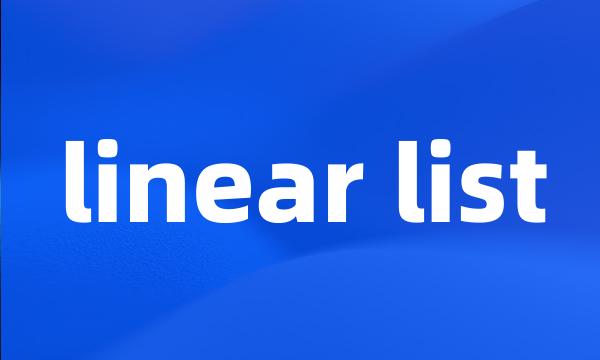 linear list